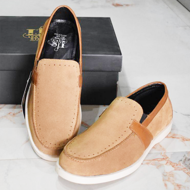 Genuine Leather Tan Formal/Derby Party Wear For Men (Tan , 8)