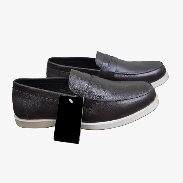 Men's Stylish Leather Formal Shoes Soft Cushion Insole Anti Slip TPR Sole-Black Ptta